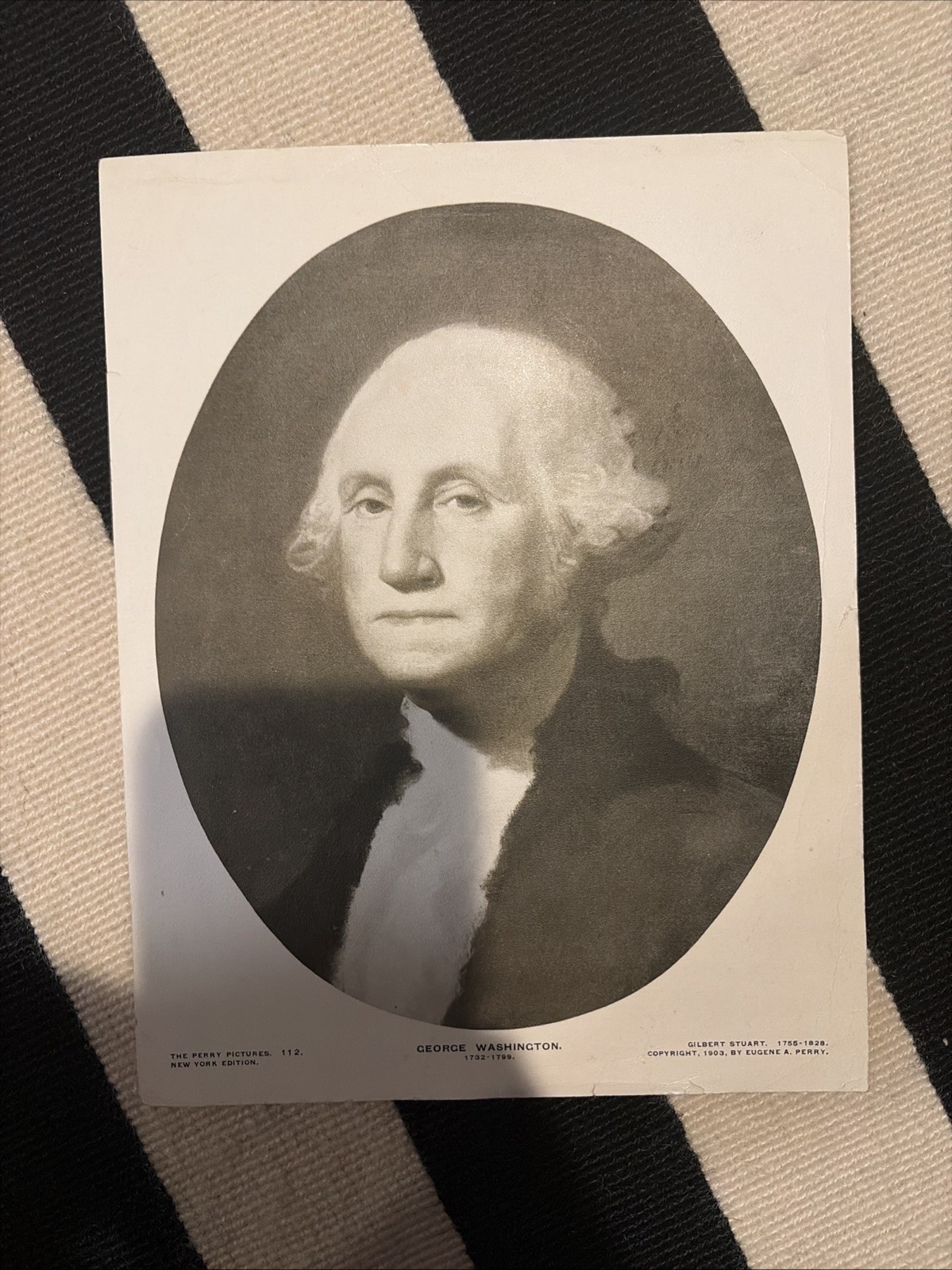 1903 Antique Perry Pictures George Washington Educational Art Print