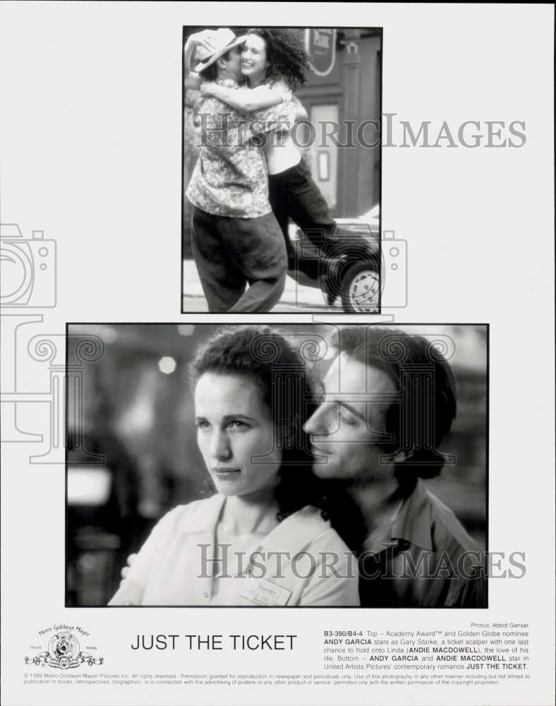 1999 Press Photo Actors Andy Garcia, Andie MacDowell in \