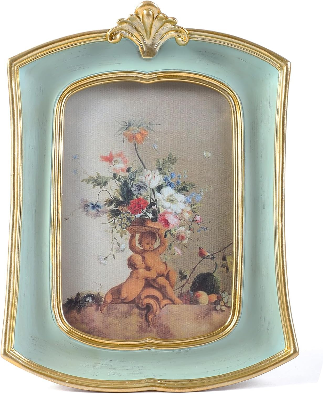 Vintage Picture Frame 4X6 Antique Ornate Photo Frame Tabletop and Wall Hanging