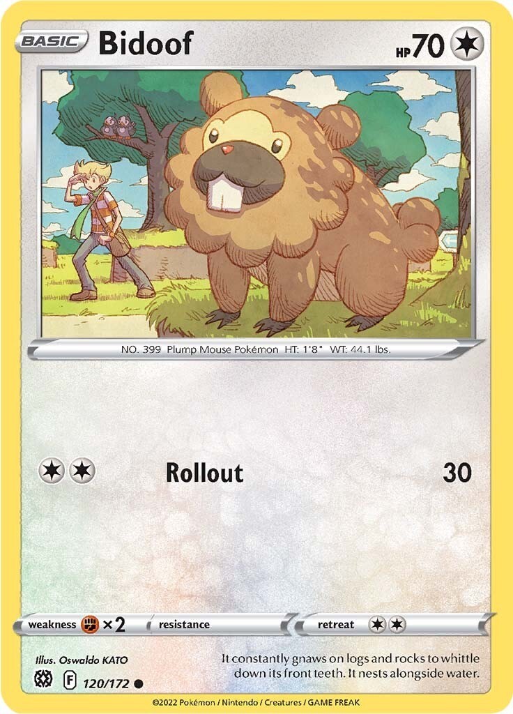 Bidoof Reverse Holofoil SWSH09 120/172 C LP