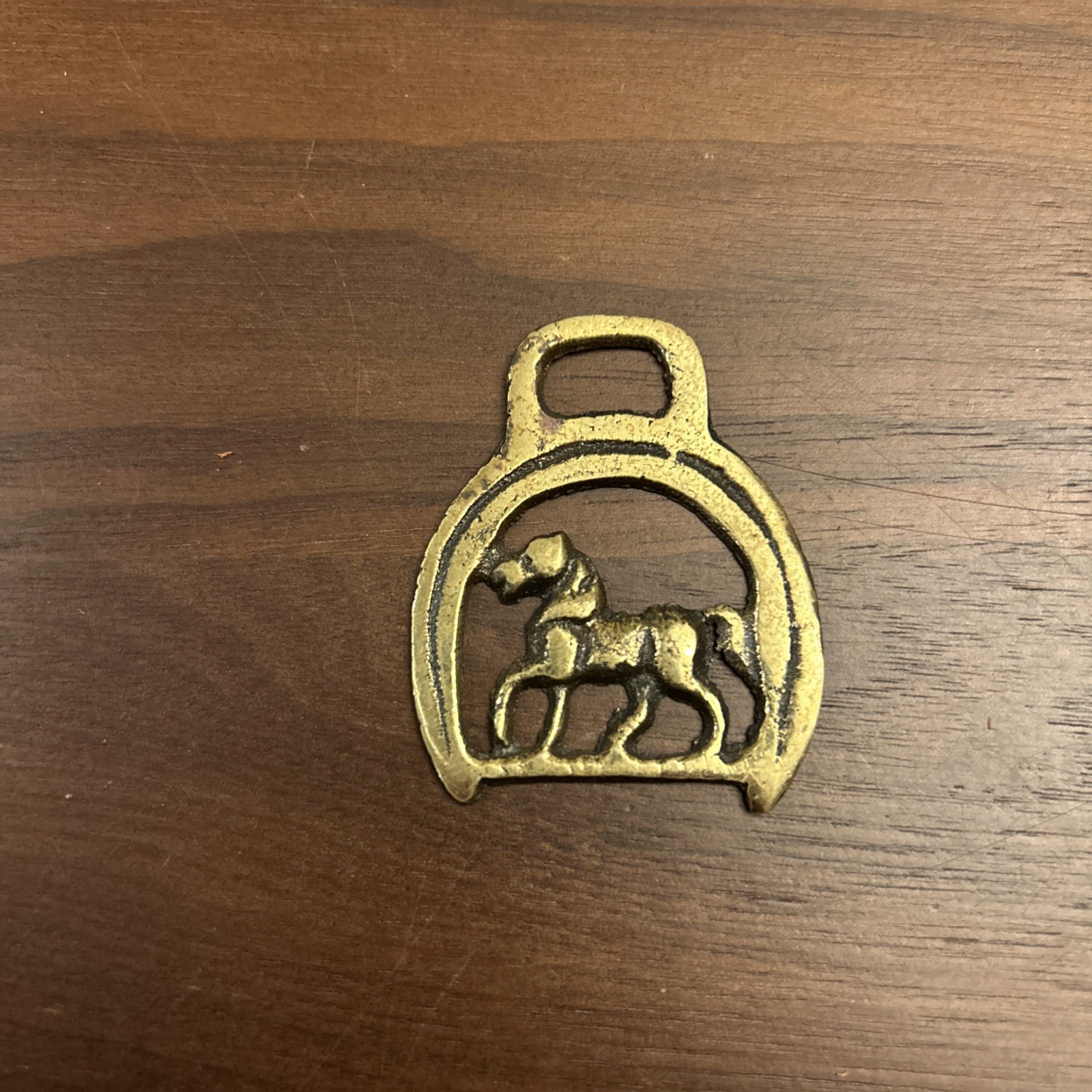 Vintage Miniature Pony Horse Brass Trotting Passant Horse Martingale Medallion
