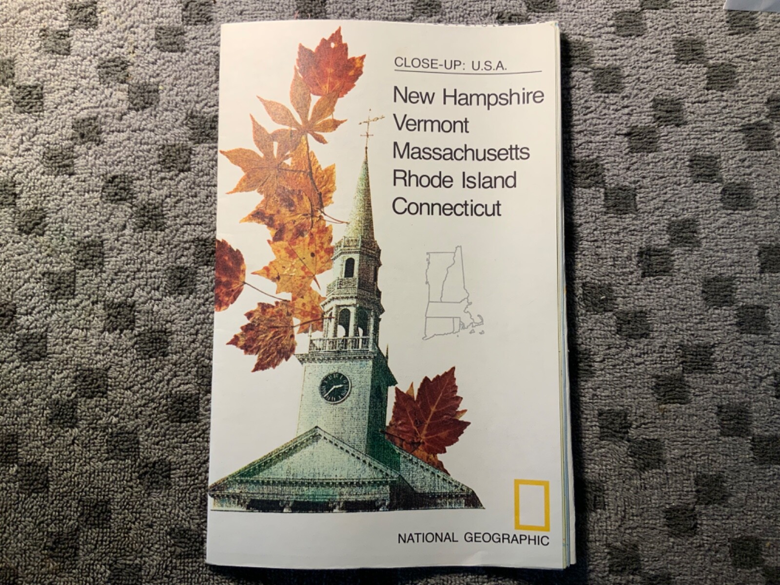 1975 Map VERMONT NEW HAMPSHIRE CONNECTICUT RHODE ISLAND MASSACHUSETTS Cape Cod