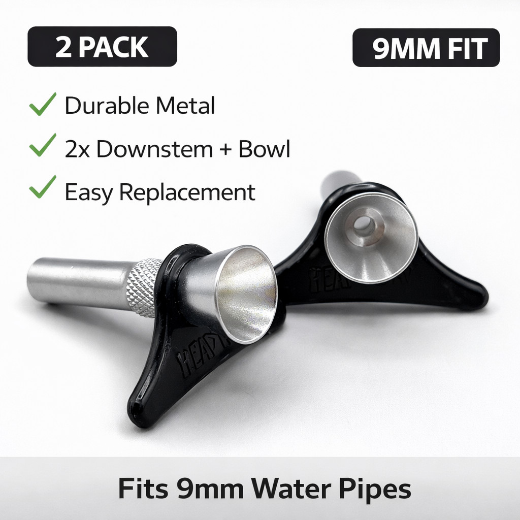9mm Metal Downstem Replacement For Water Pipes Bongs - 2pc