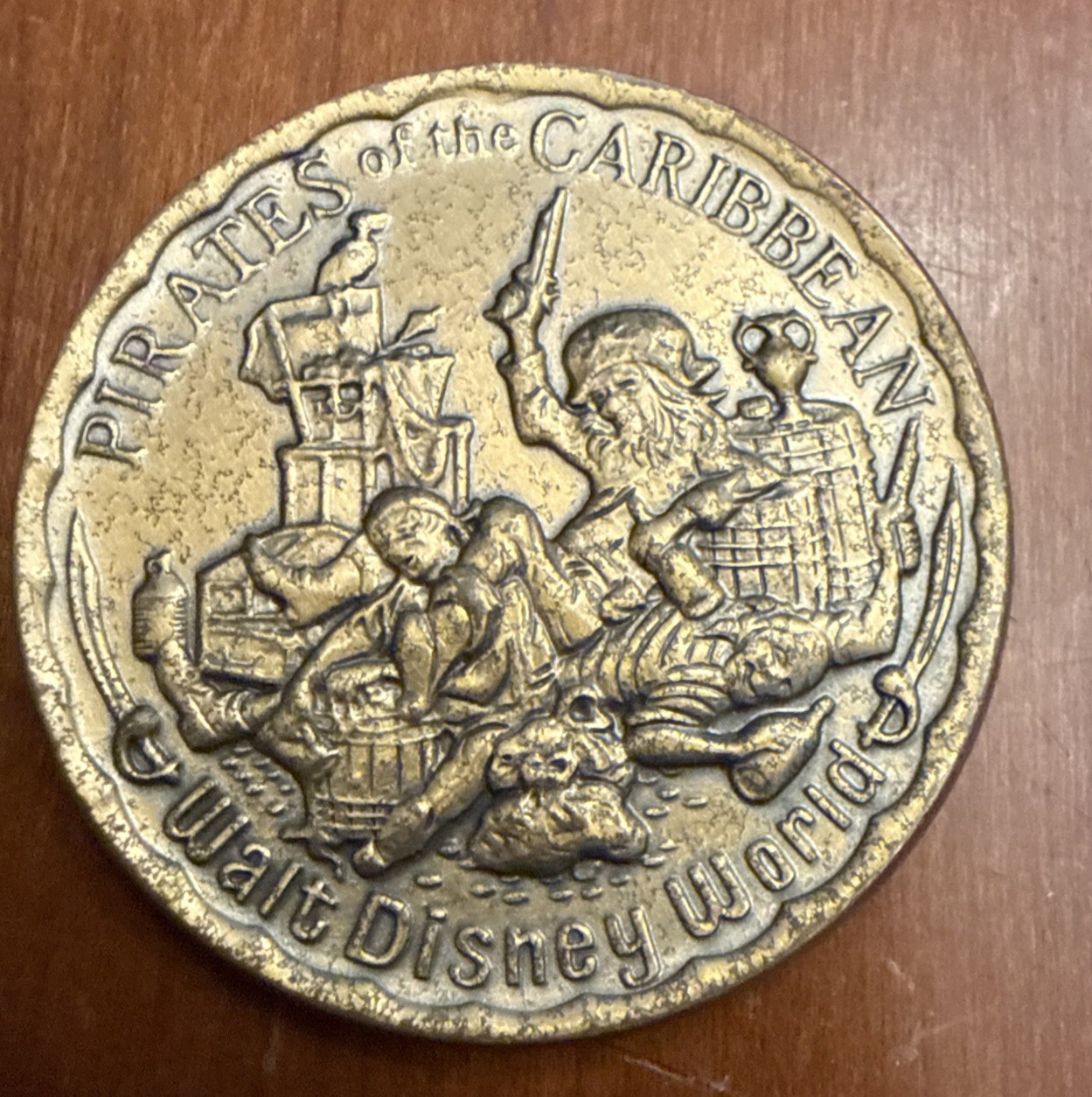 VTG 1990’s Walt Disney Company Pirates of the Caribbean Bronze Collectible Coin 
