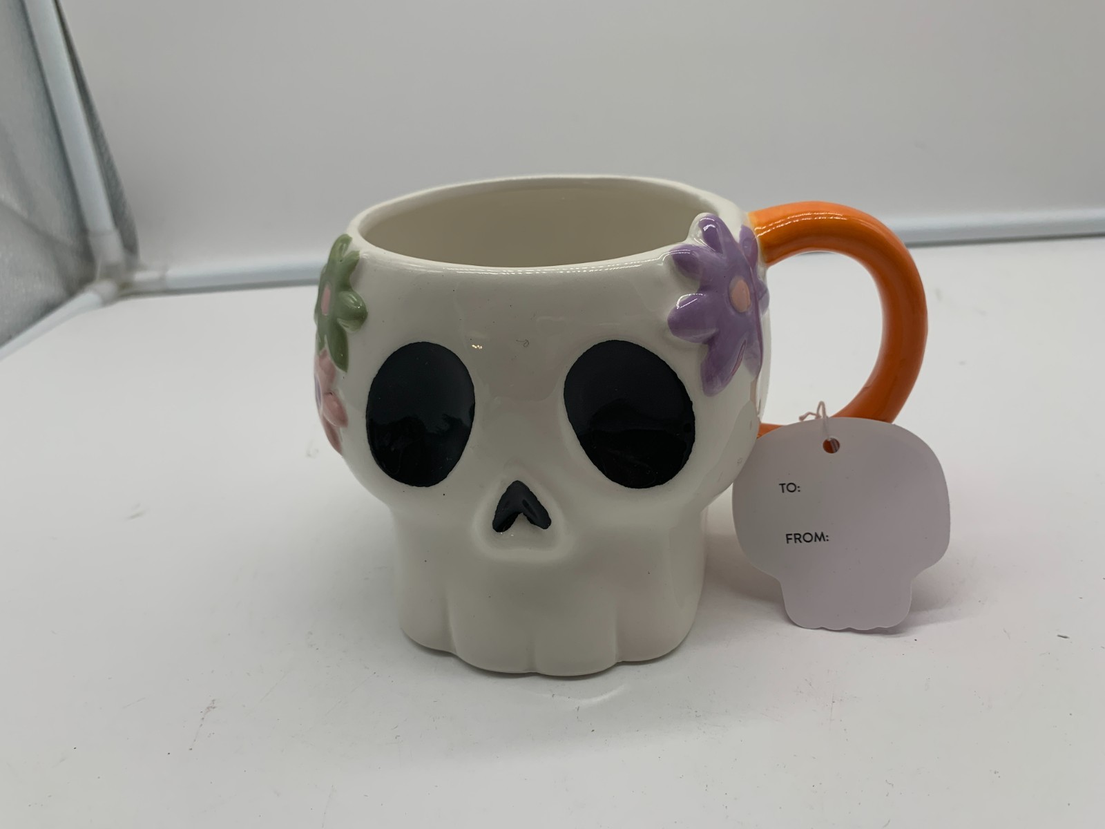 Delilah Jane Ceramic 16oz Flower Skull Coffee Mug AA02B39034 Delilah Jane Ceramic 16oz Flower Skull Coffee Mug AA02B39034