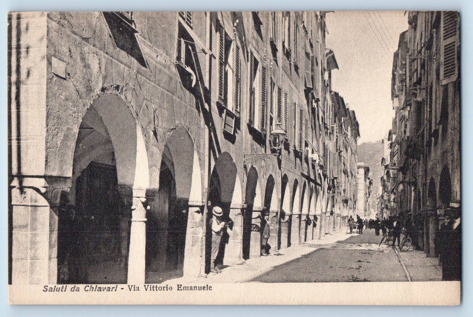 Liguria Italy Postcard Greetings from Chiavari Via Vittorio Emanuele c1910