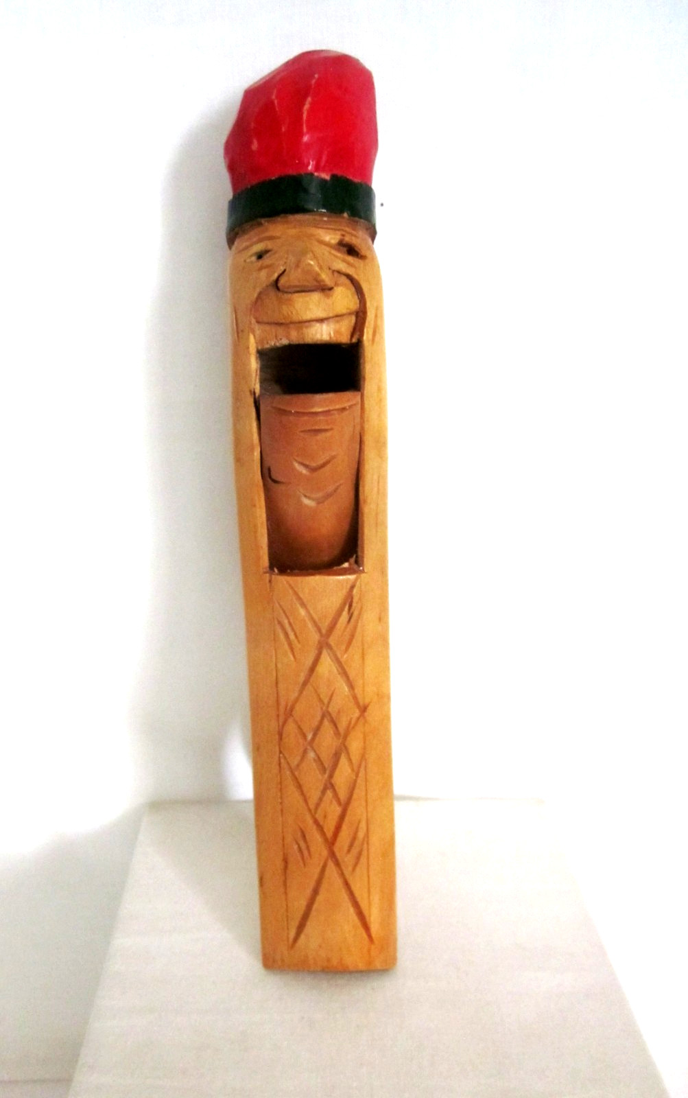 Vtg. Norway Hand Carved Wood Nutcracker Gnome Figure 8.5\