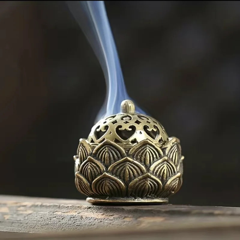 Small Asian Style Lotus Incense Holder Mini Zen Decor Inscent Cone Burner Gift