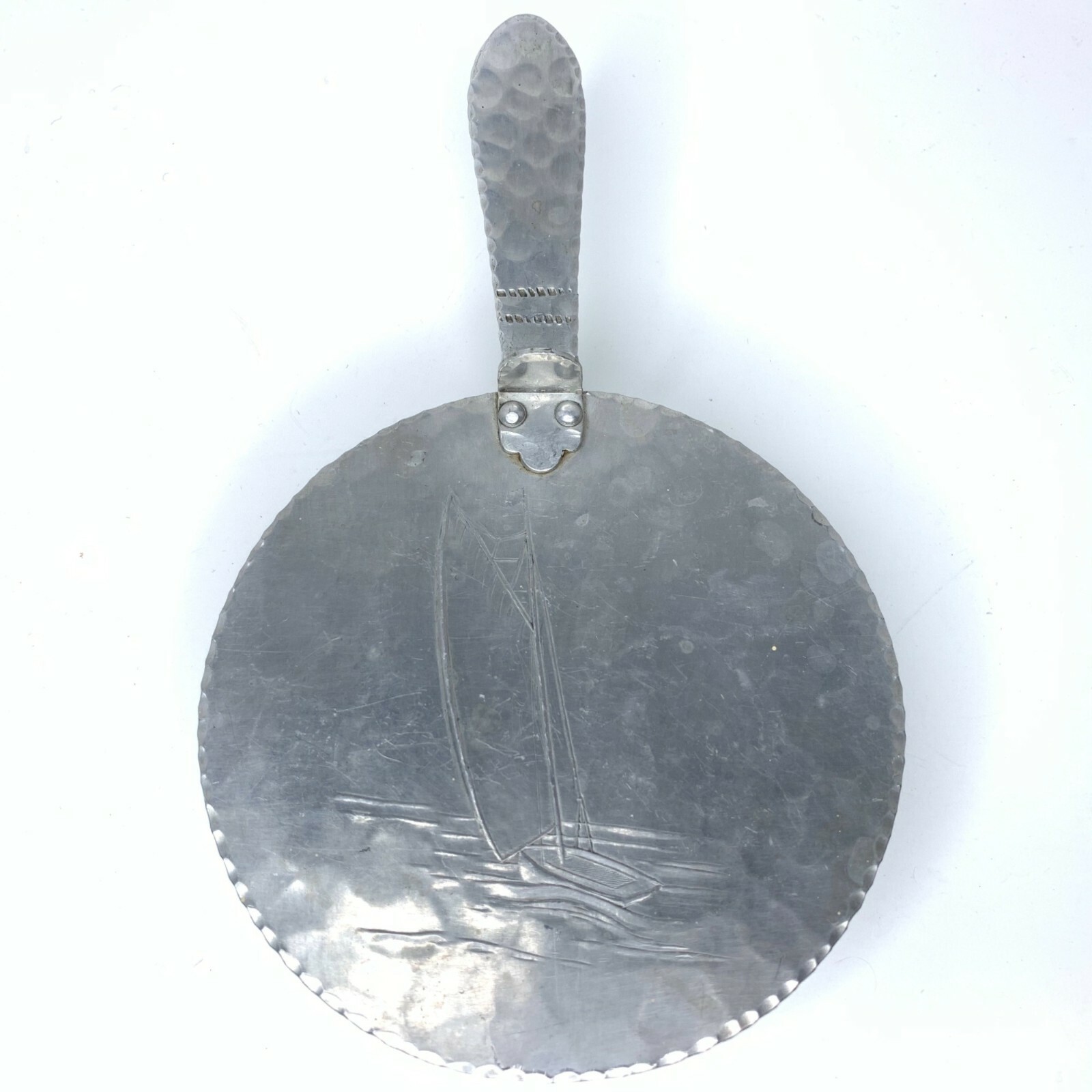 Everlast Crumber Silent Butler Pounded Hammered Aluminum Marked Hand Forged Everlast Crumber Silent Butler Pounded Hammered Aluminum Marked Hand Forged