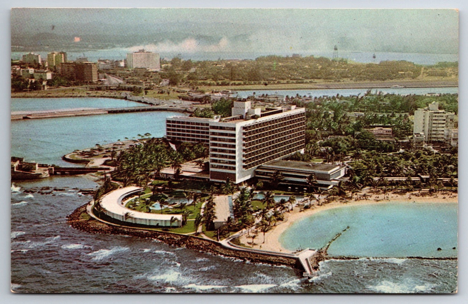 Caribe Hilton San Juan Puerto Rico Aerial View - 1962 Chrome Postcard Curt Teich Caribe Hilton San Juan Puerto Rico Aerial View - 1962 Chrome Postcard Curt Teich