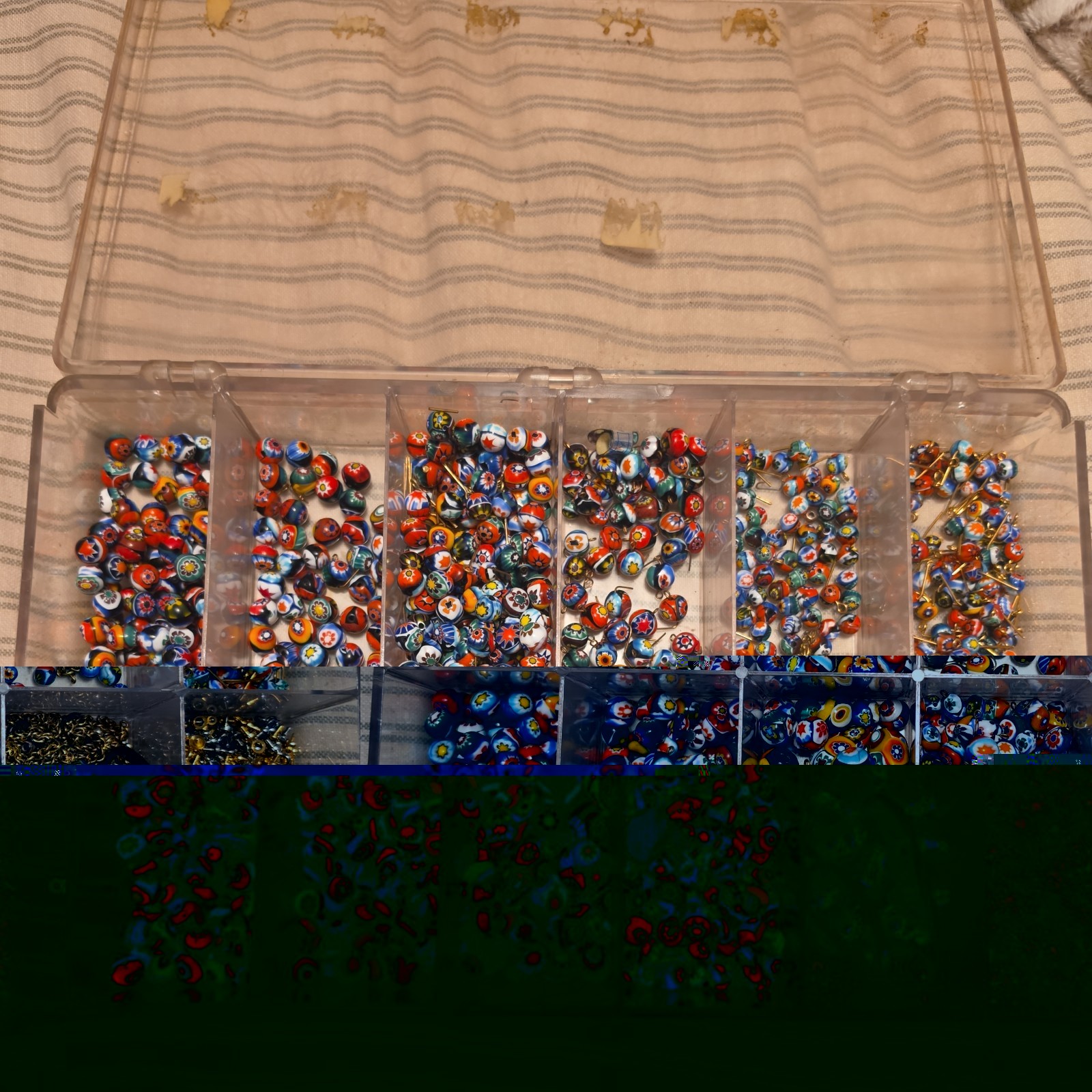 HUGE VTG LOT Venetian millefiori glass beads, mid century circa 1950s–1960s HUGE VTG LOT Venetian millefiori glass beads, mid century circa 1950s–1960s