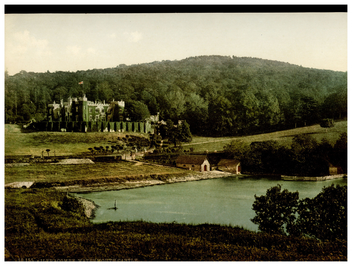 England. Ilfracombe. Watermouth Castle. Vintage photochrom by P.Z, Photochrom
