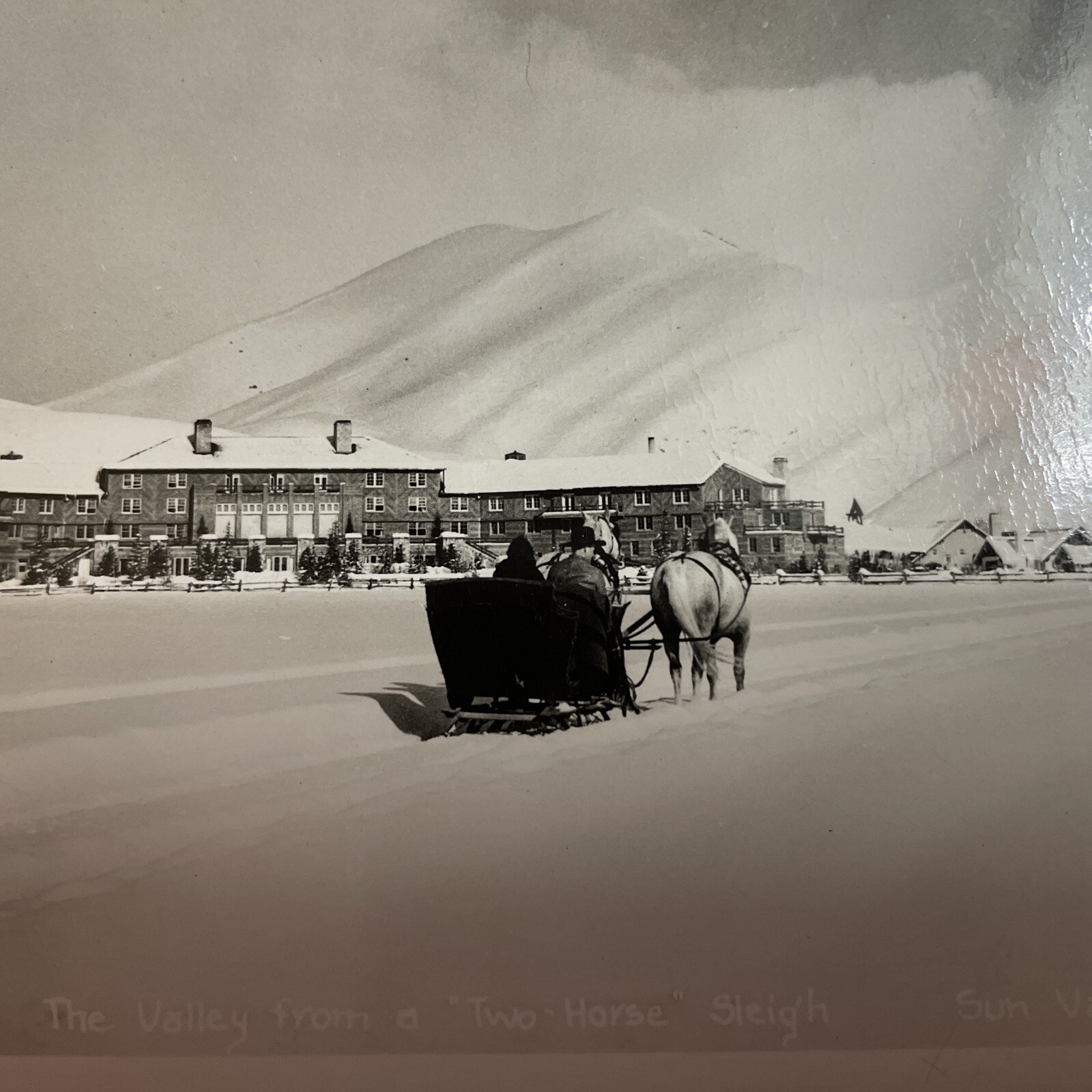 Scarce RPPC of Sleigh Ride At Lodge Sun Valley, Idaho. C 1930\'s-40\'s  Original