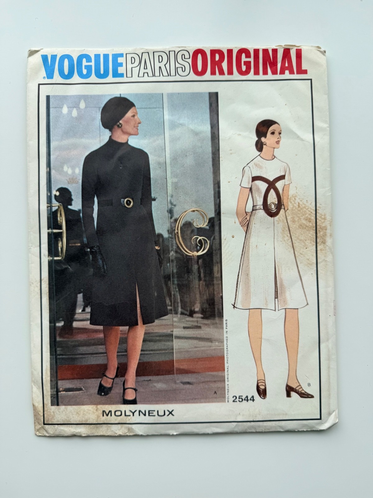 Vintage 1970s Vogue Paris Original 2544 Molyneux Dress Pattern, Uncut FF