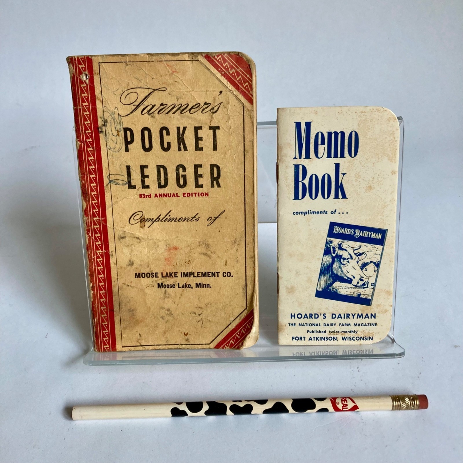 Vintage 1949 Farmer\'s Pocket Ledger, 1972 Memo Book & REAL Dairy Pencil Vintage 1949 Farmer\'s Pocket Ledger, 1972 Memo Book & REAL Dairy Pencil