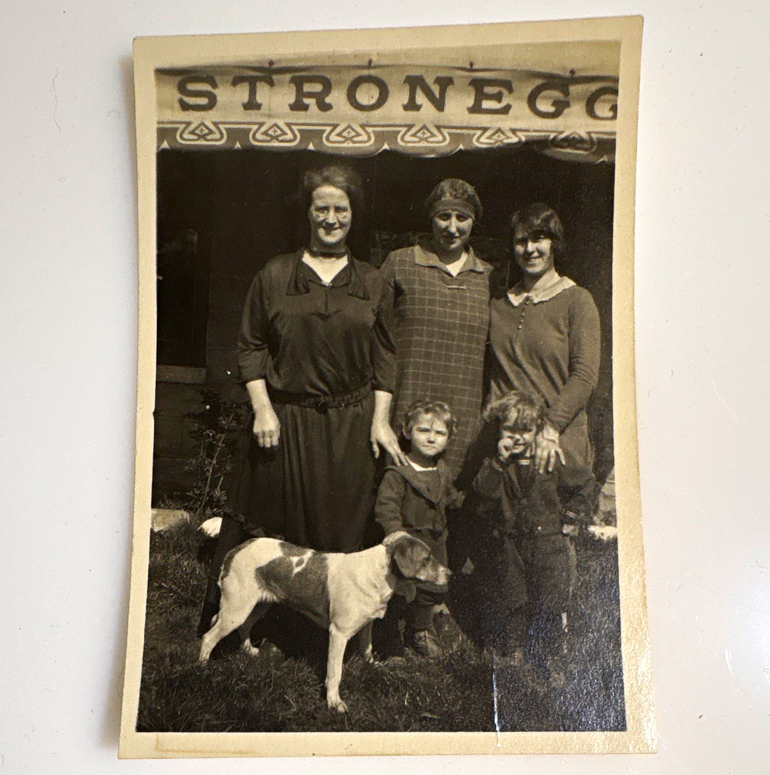 Vtg 1920s Photo STRONEGG Stronsdorf Mistelbach Austria Market Stall Women Dog