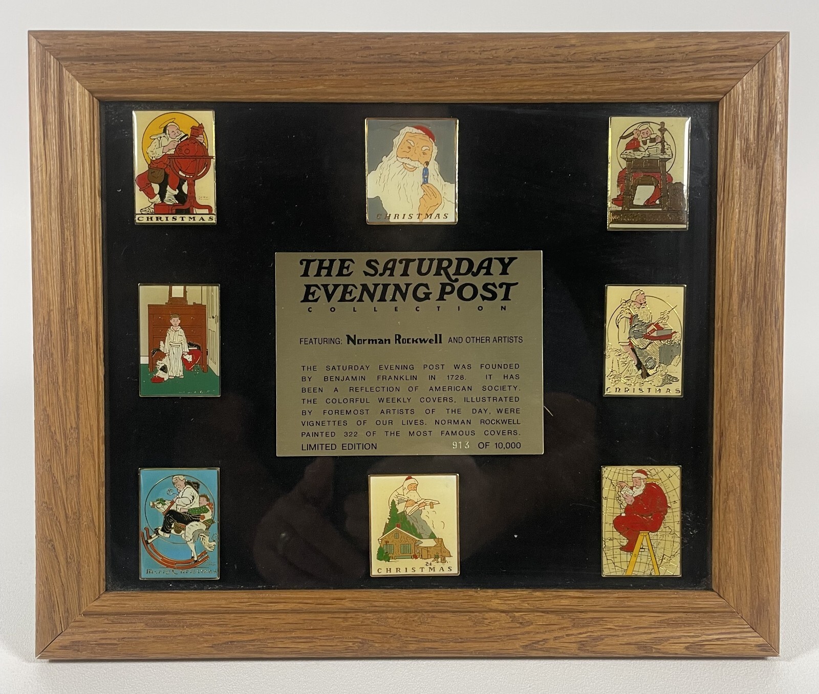 Saturday Evening Post Norman Rockwell Ltd Ed Framed Pin Collection - 913/10,000