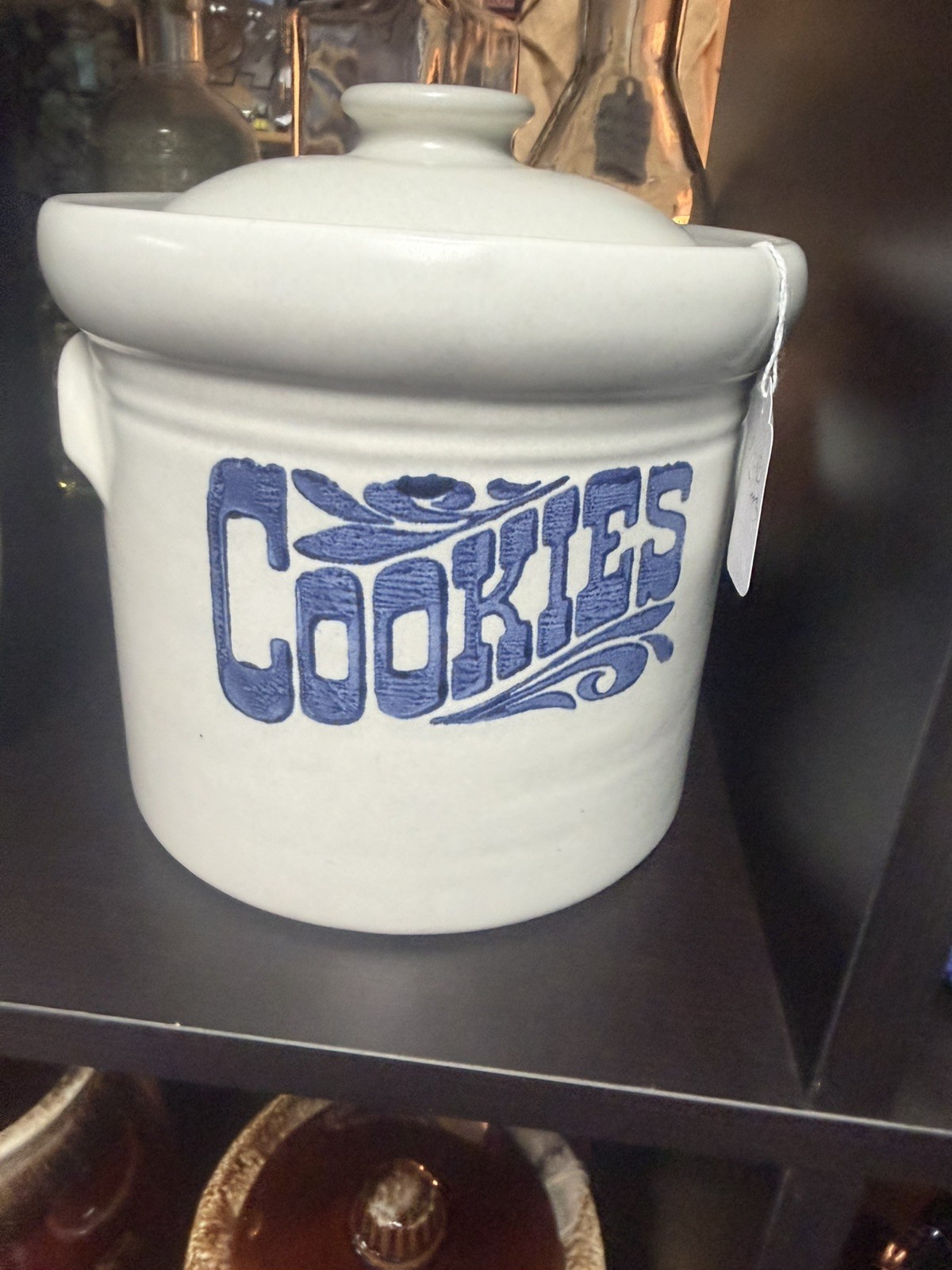Vintage Pfaltzgraff Yorktowne Cookie Jar Blue Script Stoneware Canister with Lid Vintage Pfaltzgraff Yorktowne Cookie Jar Blue Script Stoneware Canister with Lid