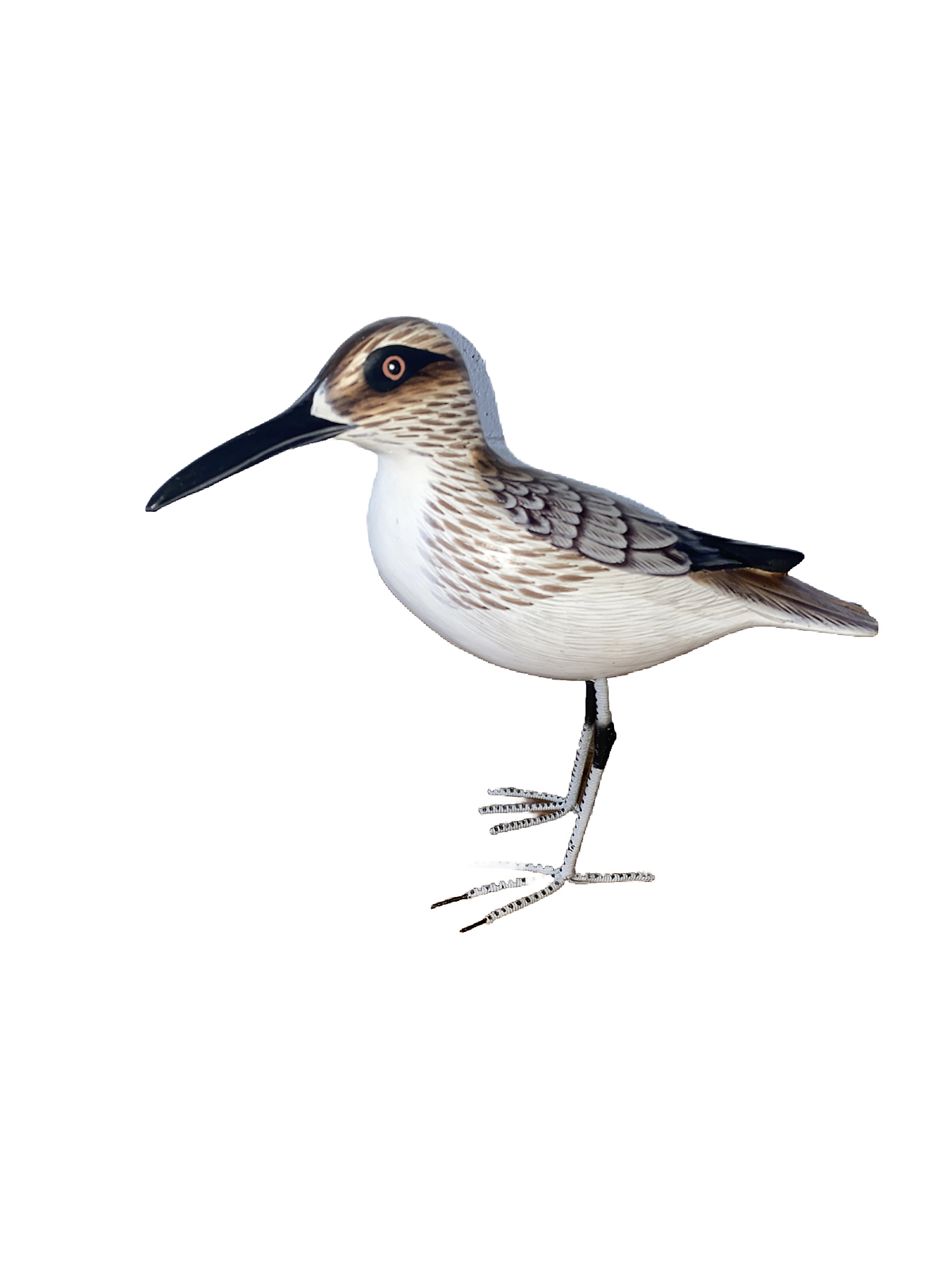 SANDPIPER METAL LEGS HAND CARVED WOOD TROPICAL SCULPTURE BIRD DECOR SANDPIPER METAL LEGS HAND CARVED WOOD TROPICAL SCULPTURE BIRD DECOR