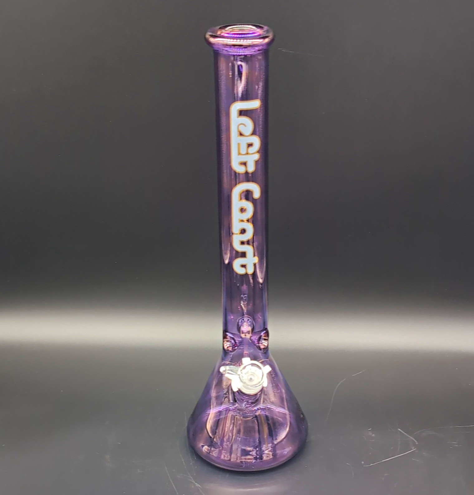 Left Coast Metallic Purple Glass Water w/ Ice Catcher, 18\