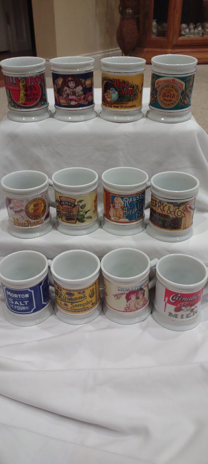 Mug Collection - Vintage 1982 Franklin Mint 12 ct The Corner Store - Porcelain Mug Collection - Vintage 1982 Franklin Mint 12 ct The Corner Store - Porcelain