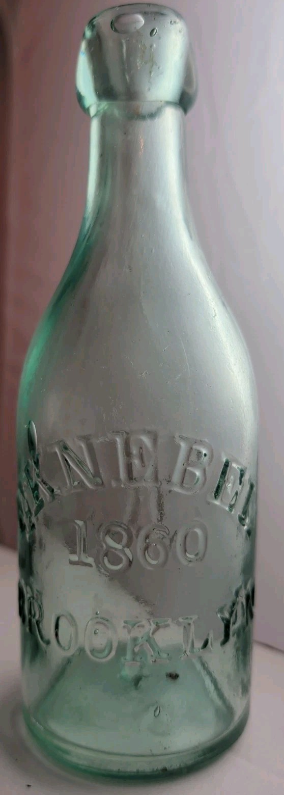 Antique Blob Top Blobtop Soda Beer Bottle F. KNEBEL 1860 BROOKLYN New York NYC