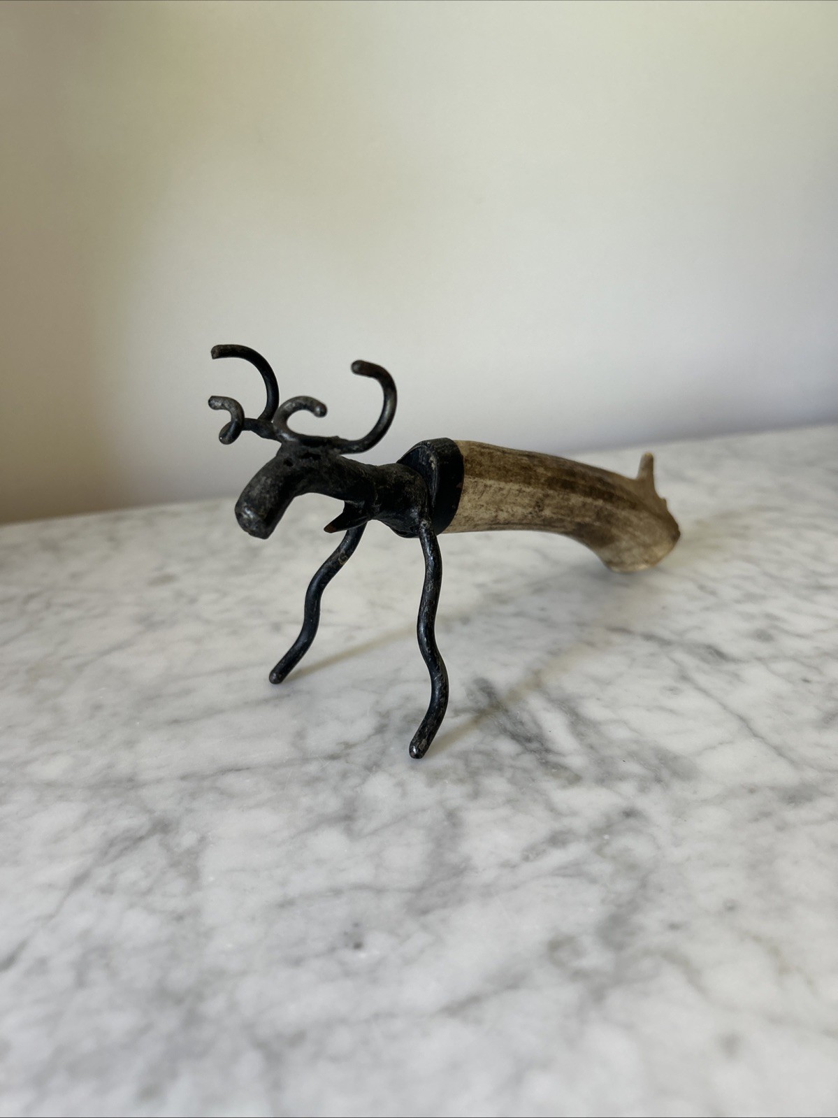 Vintage Cast Iron Whimsical Figural Moose Bottle Opener 1930\'s Made in Norway