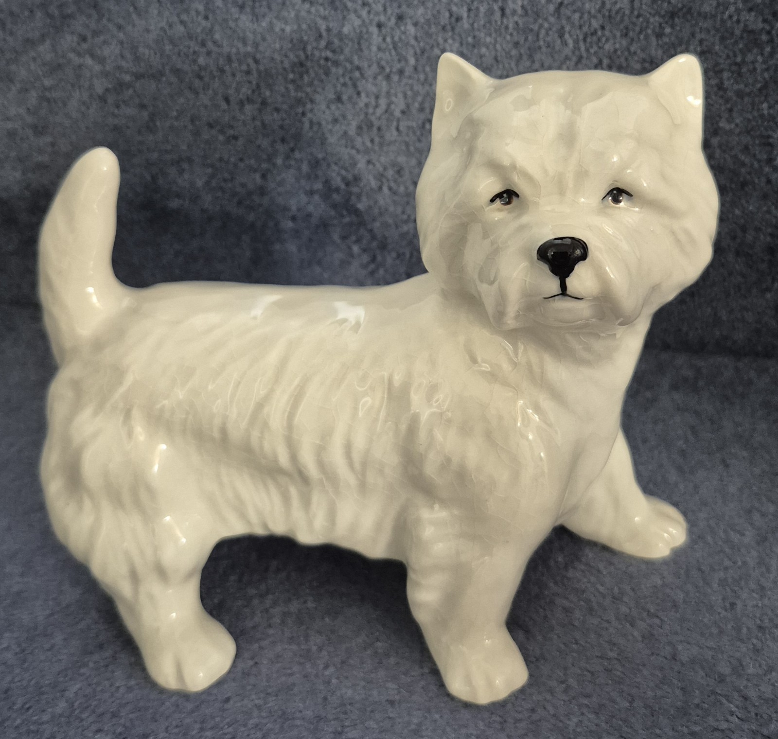 Large Vintage Westie Dog Figurine White Ceramic 7\