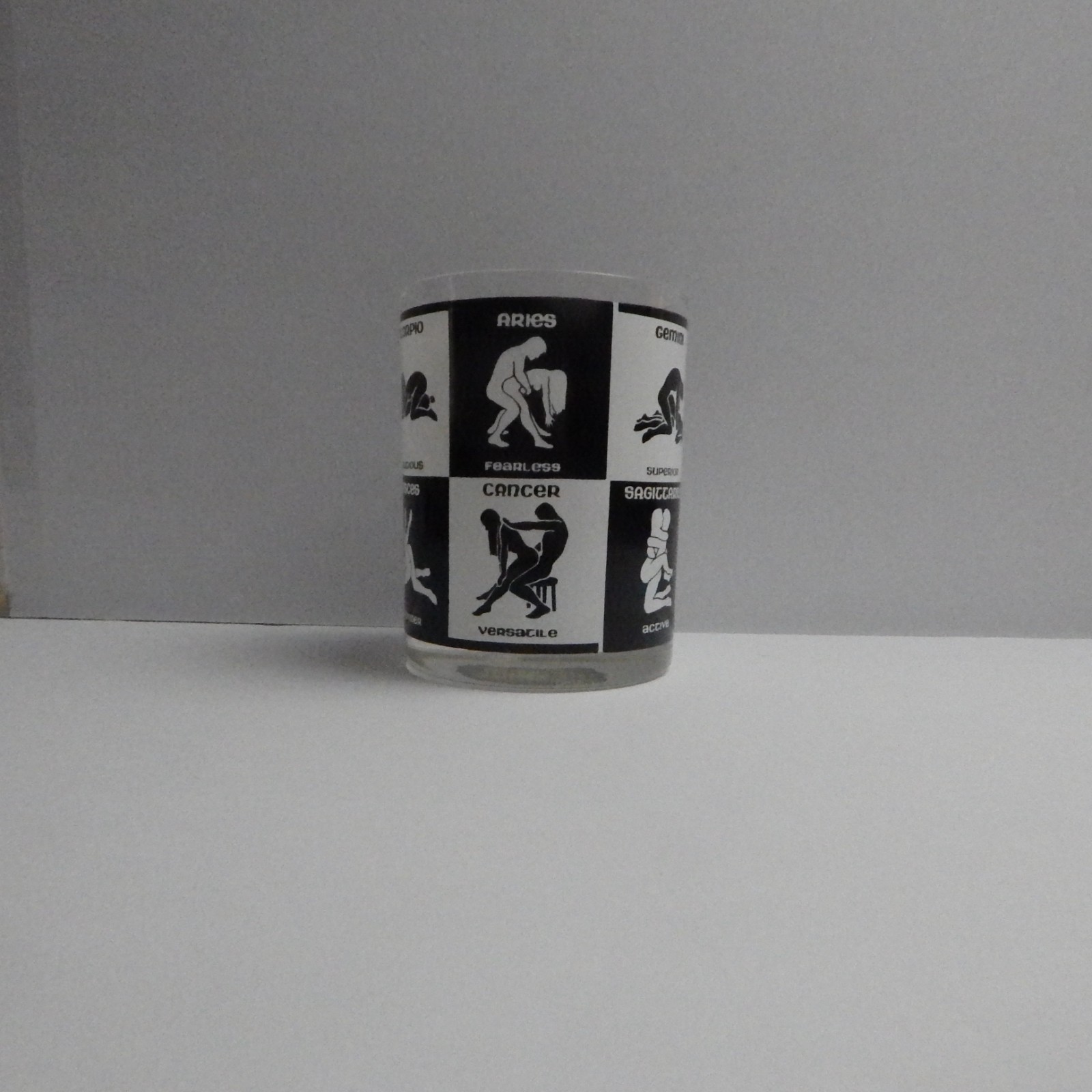 Vintage Zodiac Sex Positions 1960 Cocktail Glass Retro Astrology Barware