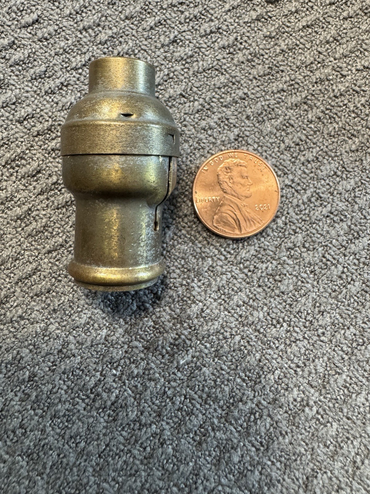 Miniature G.E. & Co. Antique Brass Candelabra Socket 1-1/2\