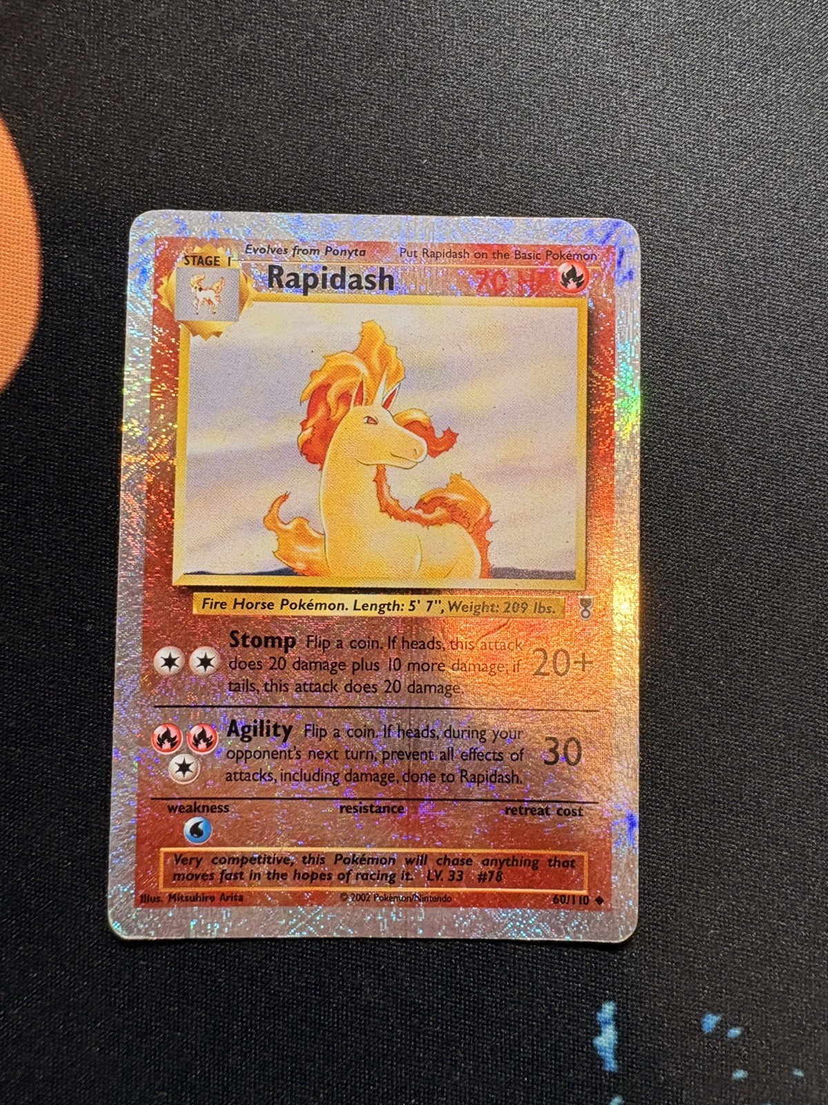 Rapidash Legendary Collection Reverse Holo Rare Pokemon Card 60/110 Vintage 2002