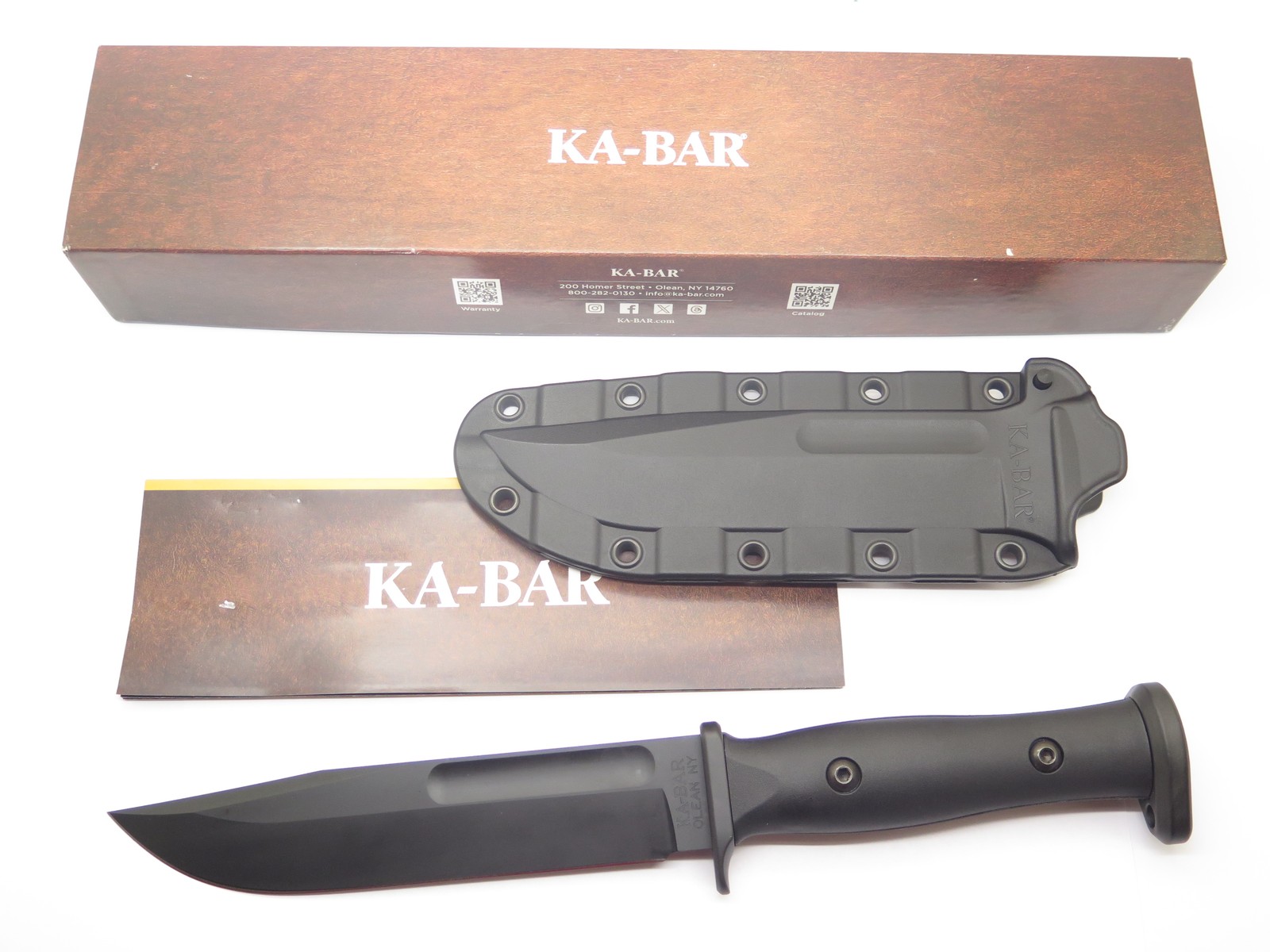 Ka-Bar 1310 Slabby USA Black Fixed Blade Survival Bowie Camp Knife Ka-Bar 1310 Slabby USA Black Fixed Blade Survival Bowie Camp Knife