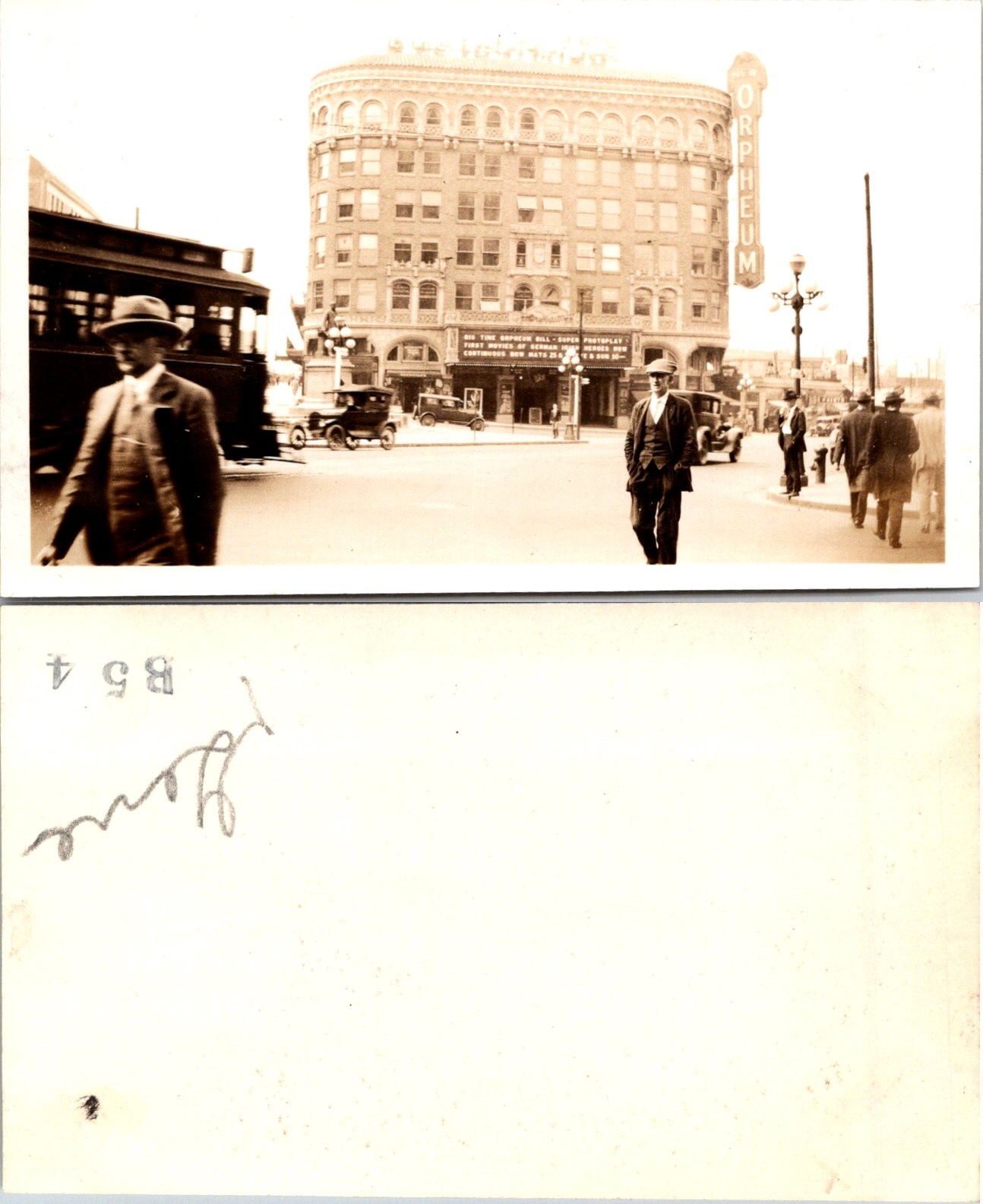 1927 Orpheum Theatre Seattle WA Street Scene B+W Photo S0074