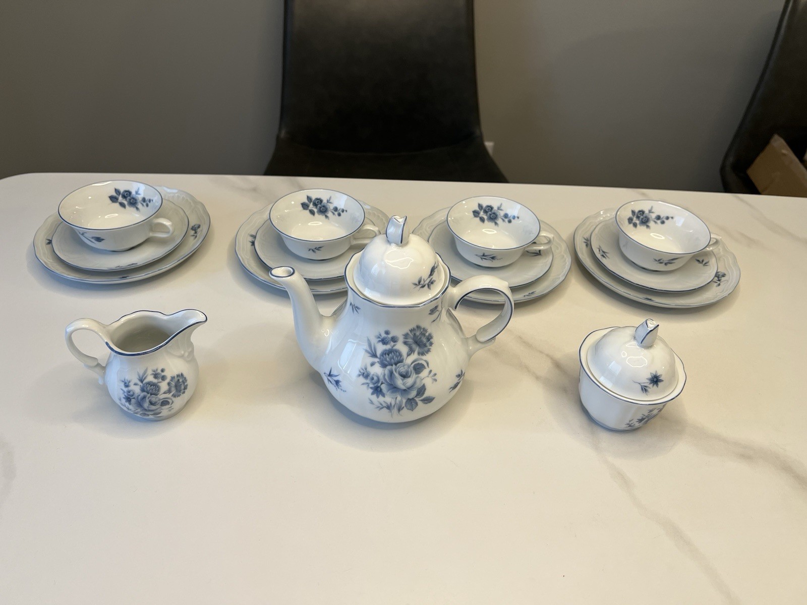 Retsch & Co. Wunsiedel Bavaria Porzellan Germany Tea Set For 4 💙 Rose 17 Pieces