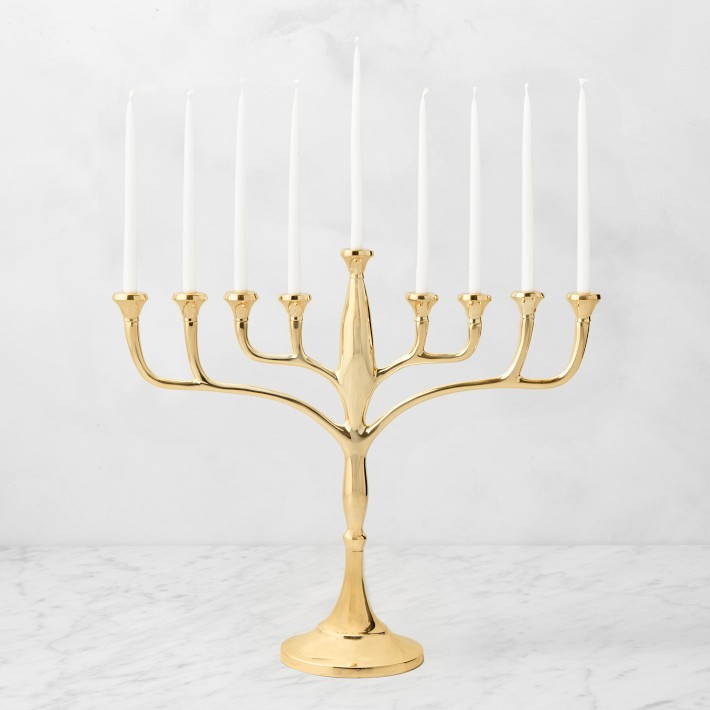 Heirloom Gold Hanukkah Menorah-williamssonoma|40354