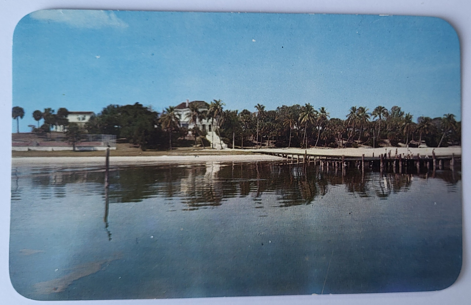 VTG 1952 PC USEPPA ISLAND CLUB HOUSE LEE COUNTY FL BEACH TENNIS COURTS  MINT