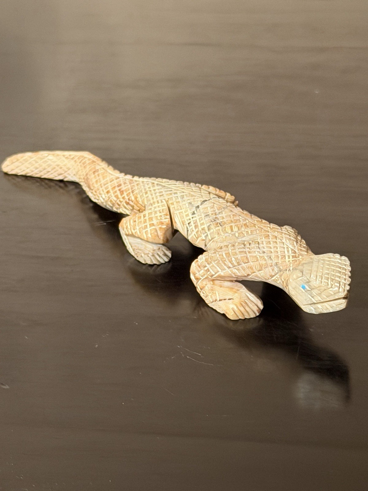 Vintage  Nelson Yatsattie  Large  Zuni Picasso marble Fetish Lizard