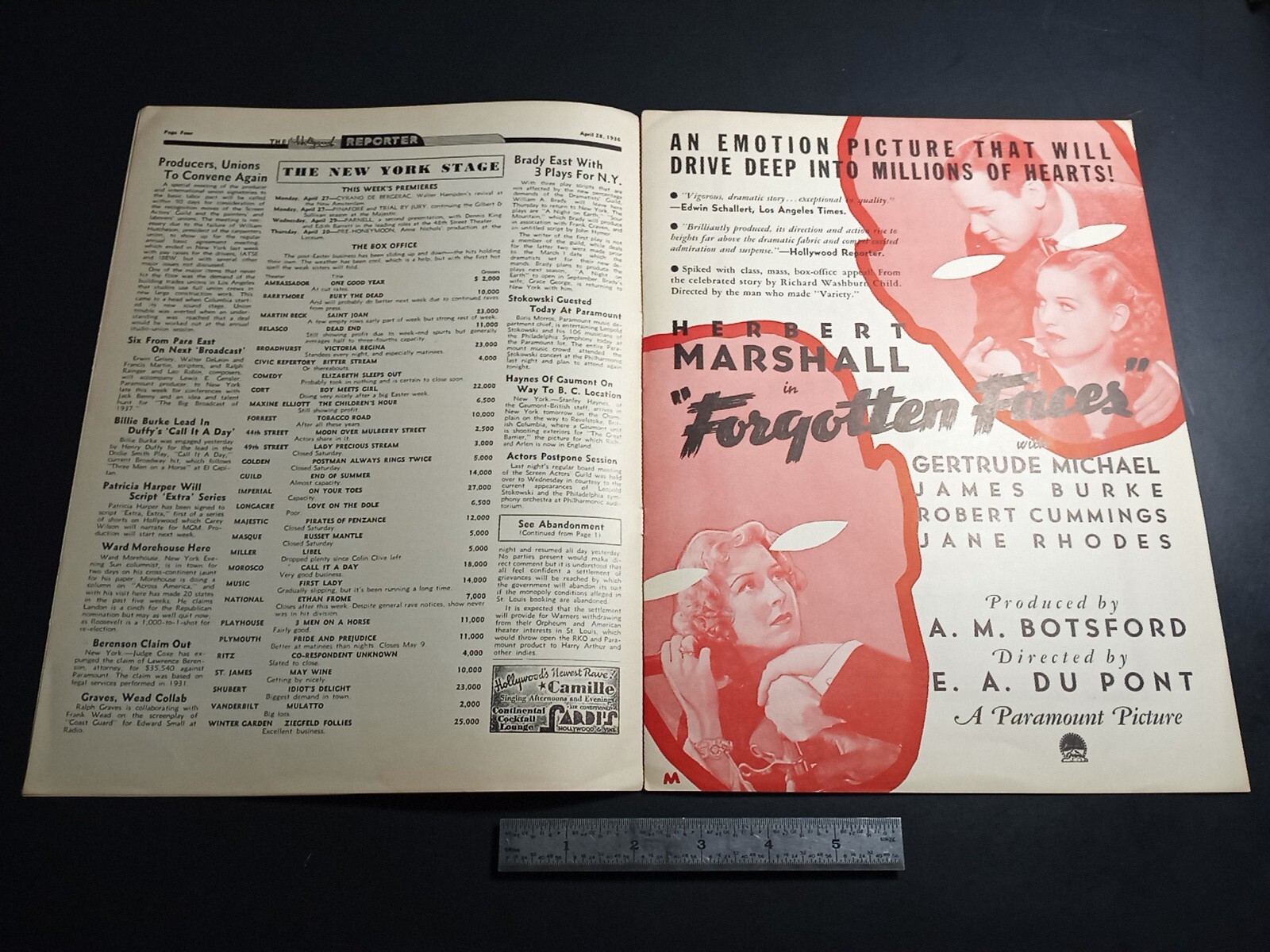 HR April 28 1936 Joe Kennedy Forgotten Faces Herbert Marshall Gertrude Michael