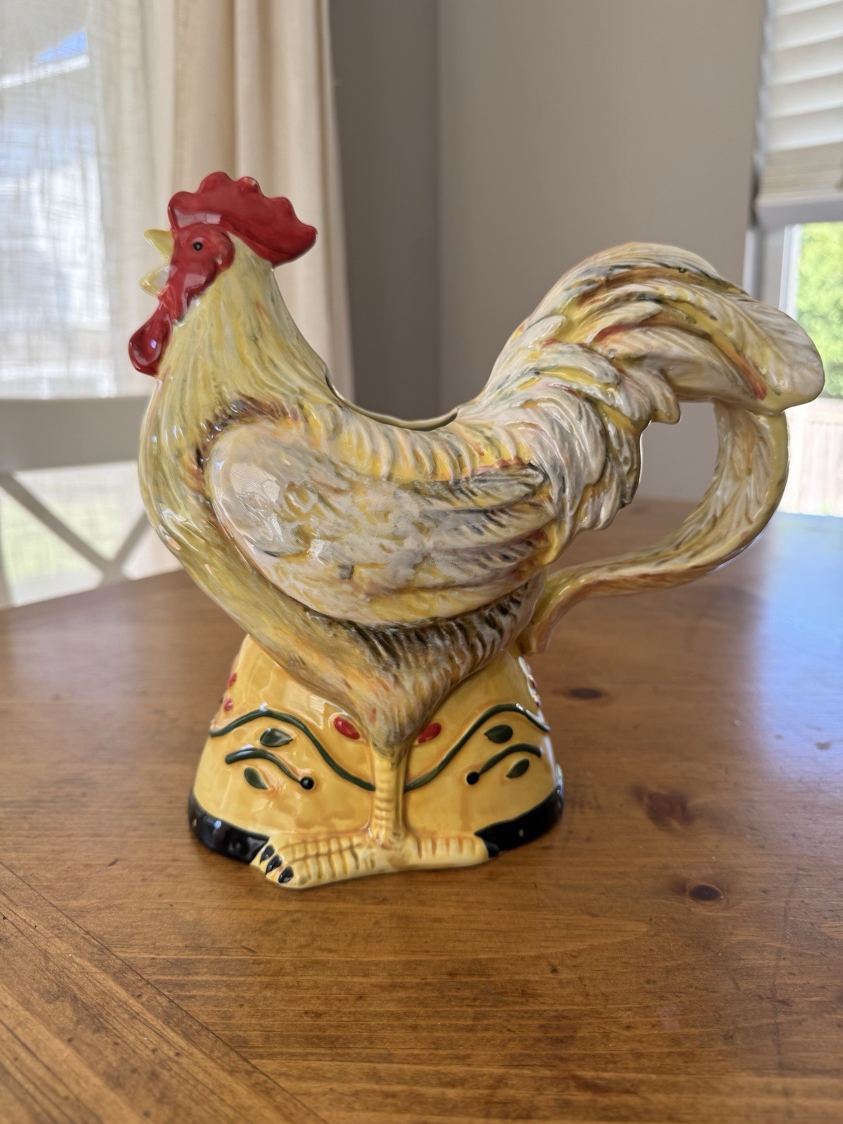 Certified International Susan Winget Rooster Chicken Ceramic Pitcher