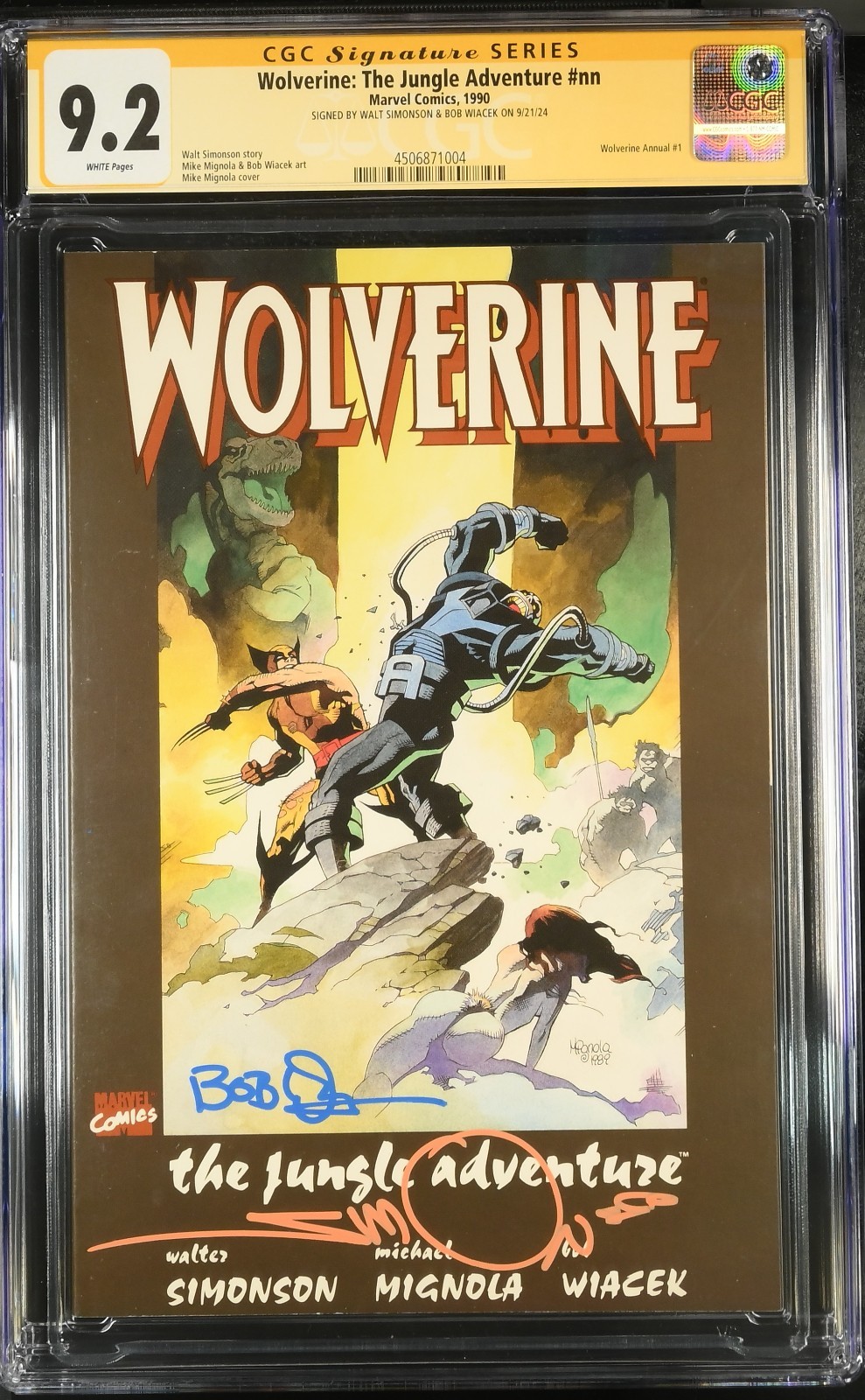 Wolverine The Jungle Adventure #nn CGC 9.2 Dual Signed Simonson Wiacek 1990 MCU