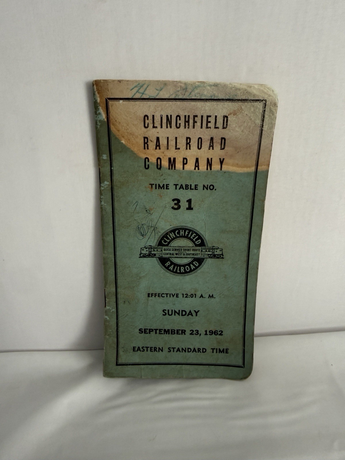 Clinchfield Railroad Company Employee Timetable No. 31 1962 Vintage