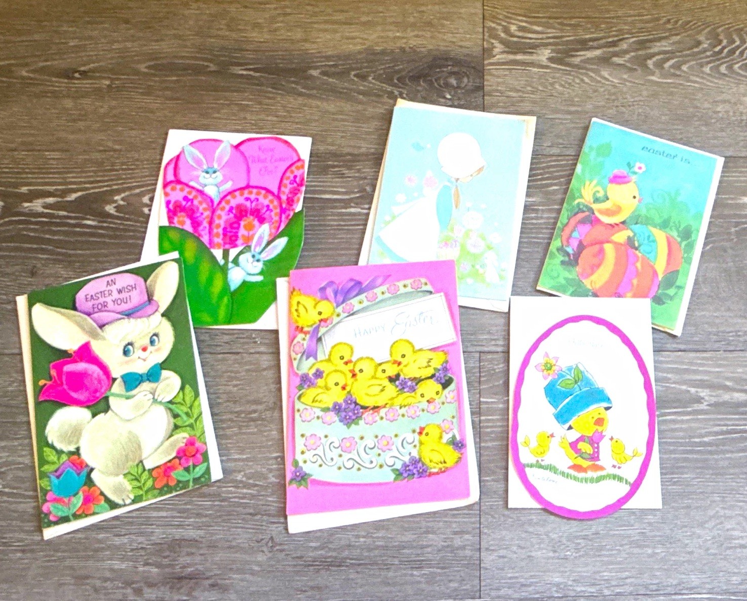 Vintage Easter Greeting Cards w/ Envelopes Lot of 6