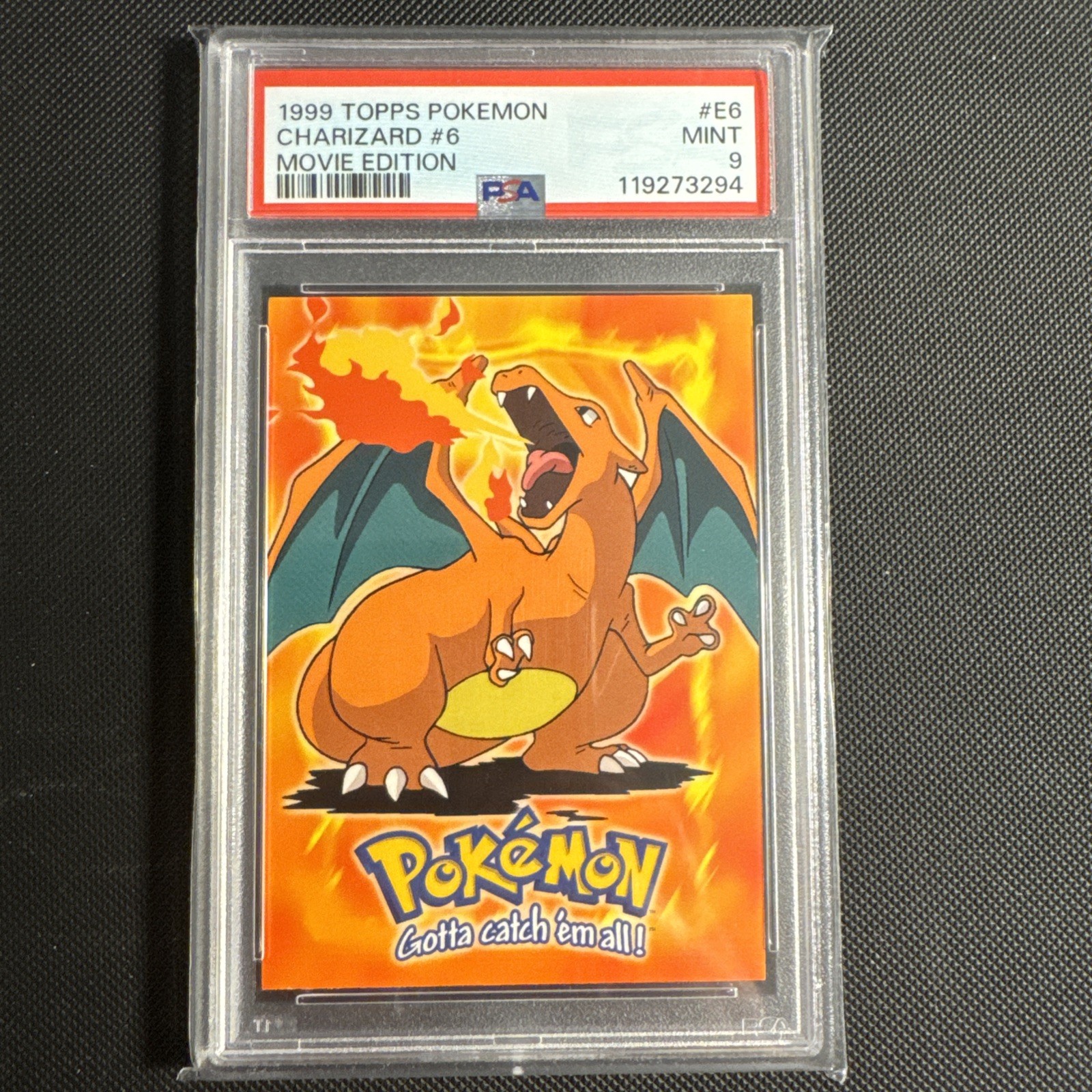 Topps 1999 Pokémon The Movie Die-Cut #6 Charizard PSA 9 English Original