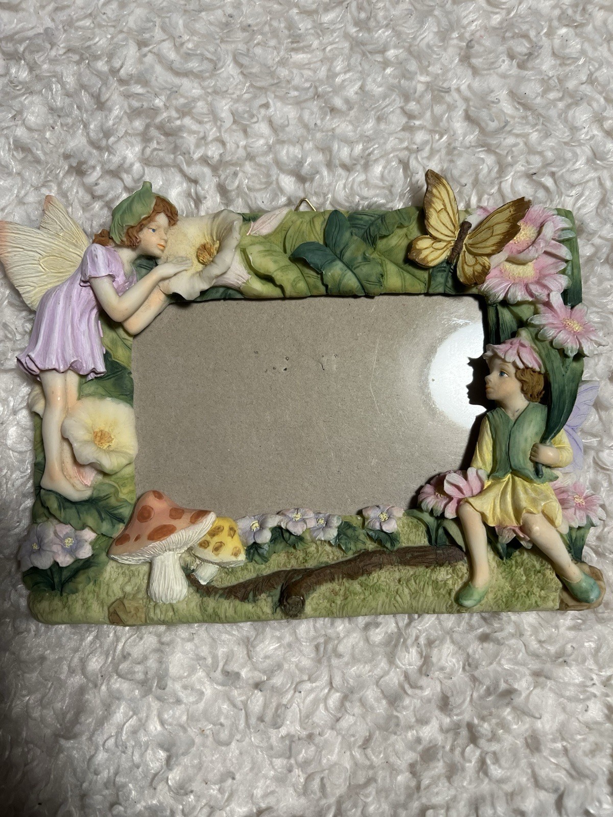 VTG 3D Resin Fairy Picture Frame 4x6 Whimsical Cottagecore Fantasy Flowers 