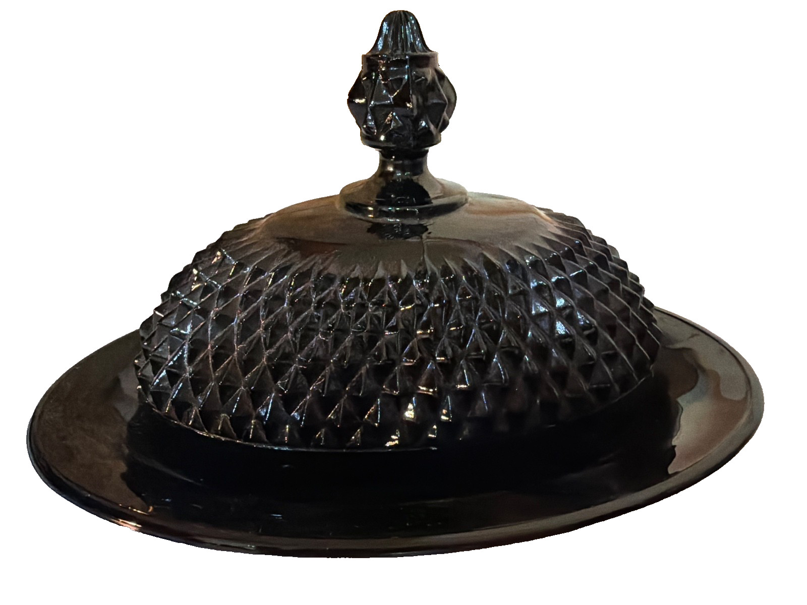 Vintage Tiara Glass Butter Dish – Indiana Glass Diamond Point Pattern Vintage Tiara Glass Butter Dish – Indiana Glass Diamond Point Pattern