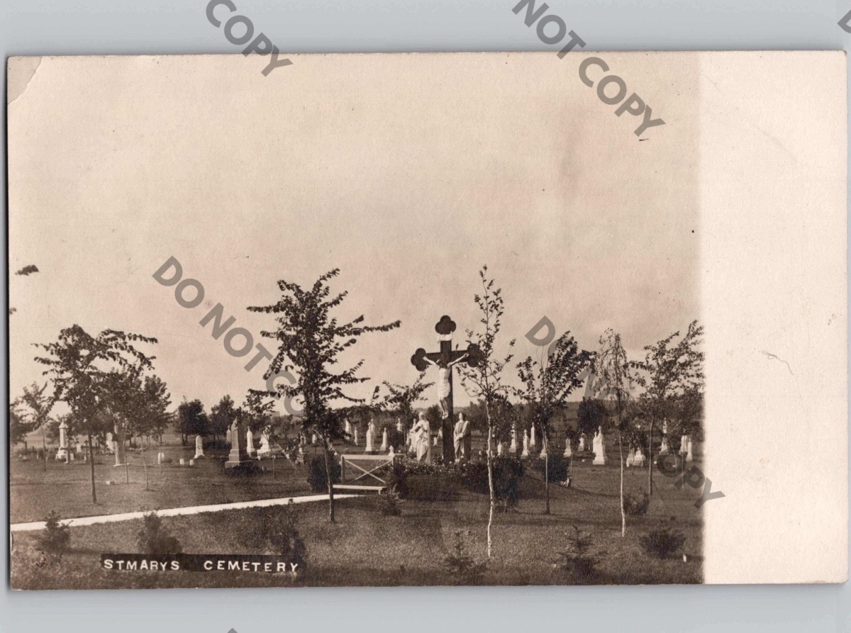 c1910 St Mary’s Parish Cemetery LAKE CHURCH Belgium Wisconsin WI Ozaukee RPPC