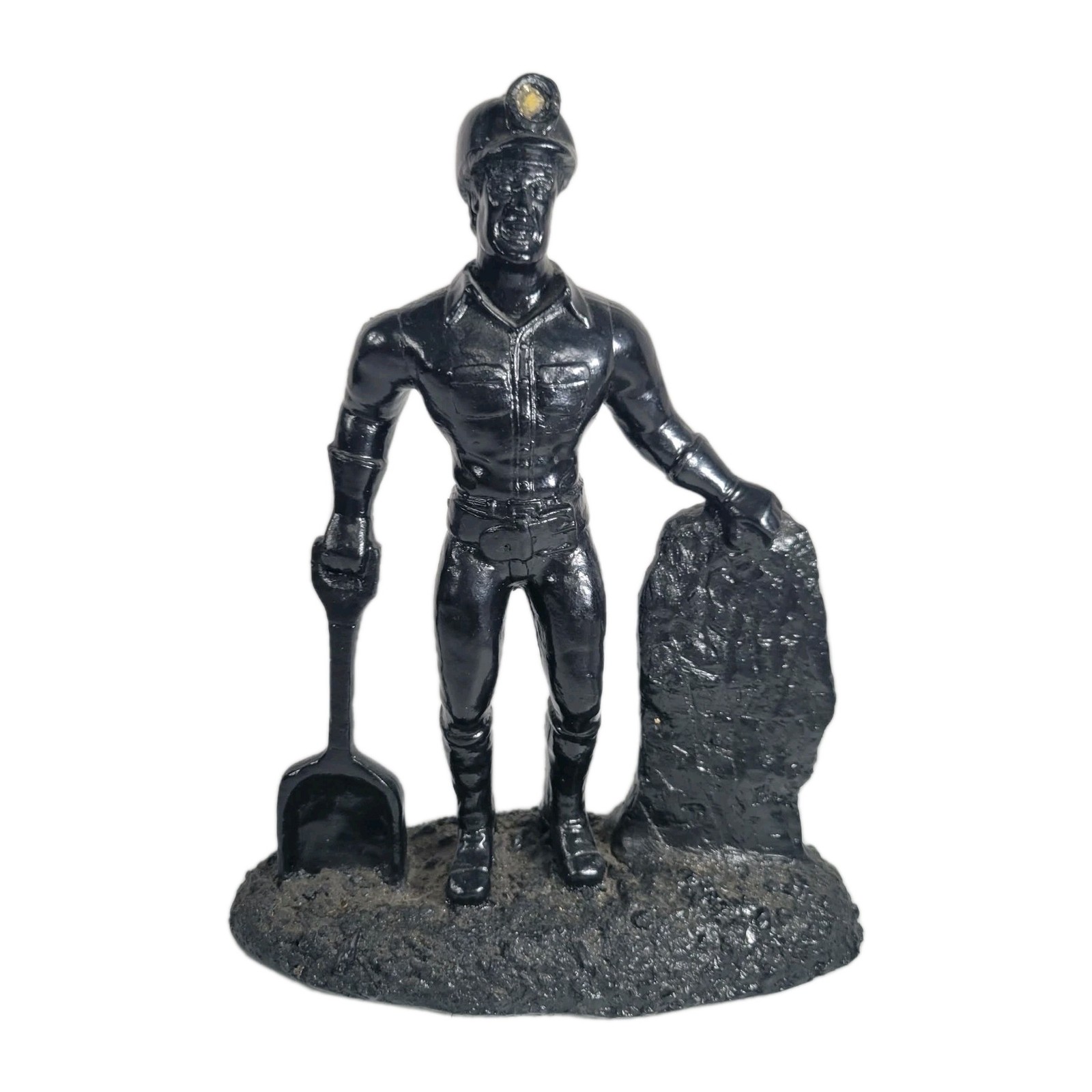1999 Miner Figurine Made From Coal James D England Sculpture Statue Collectible 1999 Miner Figurine Made From Coal James D England Sculpture Statue Collectible