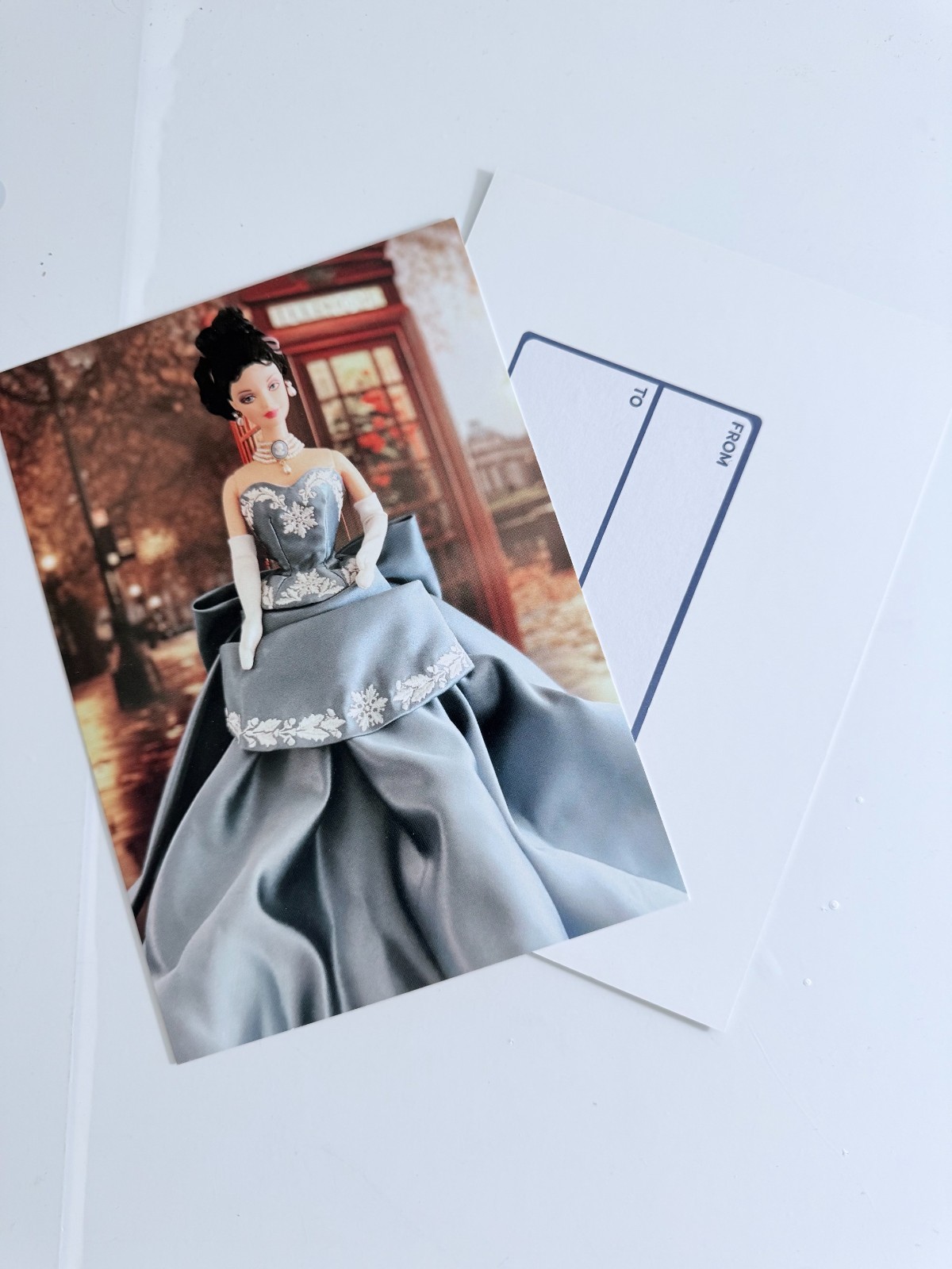 Brand New 1999 Wedgwood Barbie Postcard with Mailing Label
