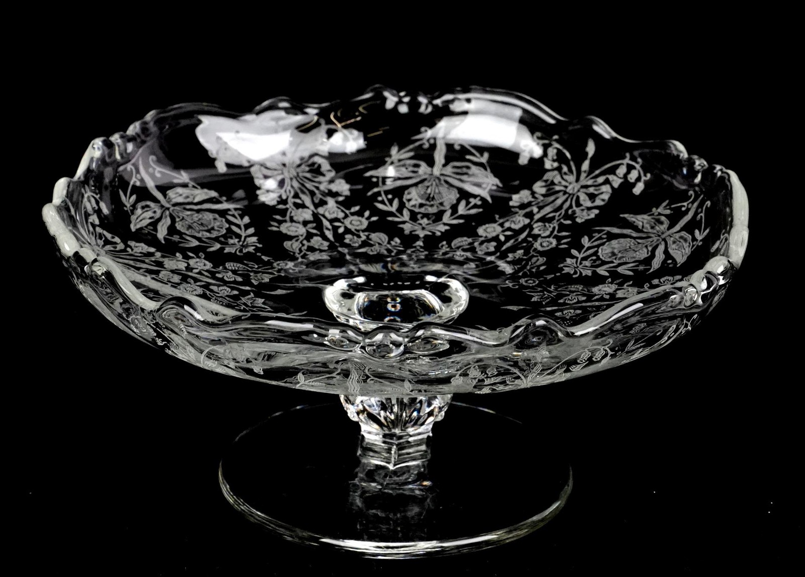 Heisey Glass #1519/103 Orchid Etched Clear 6 1/4