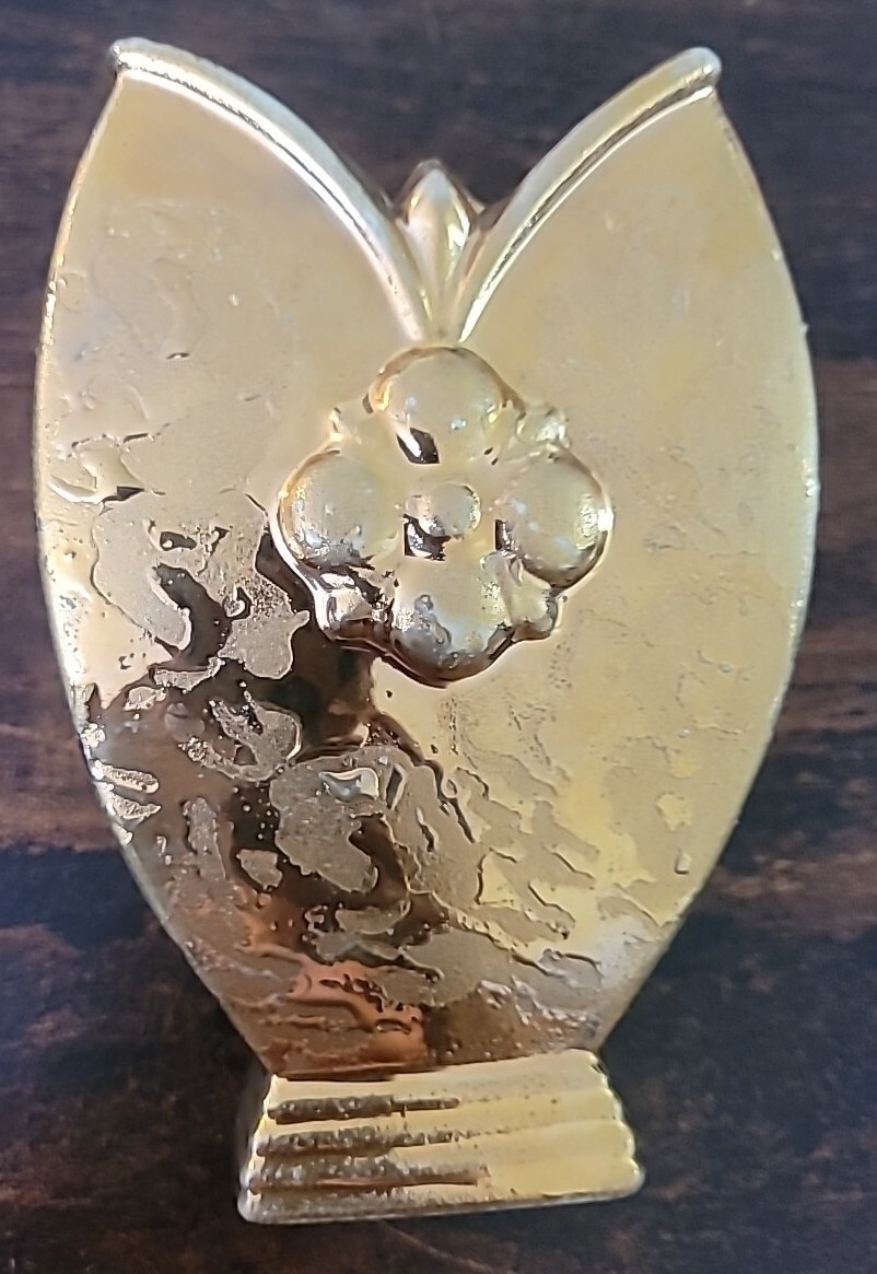 Vintage McCoy 24kt Gold Weeping Glazed Vase Planter 5.75\